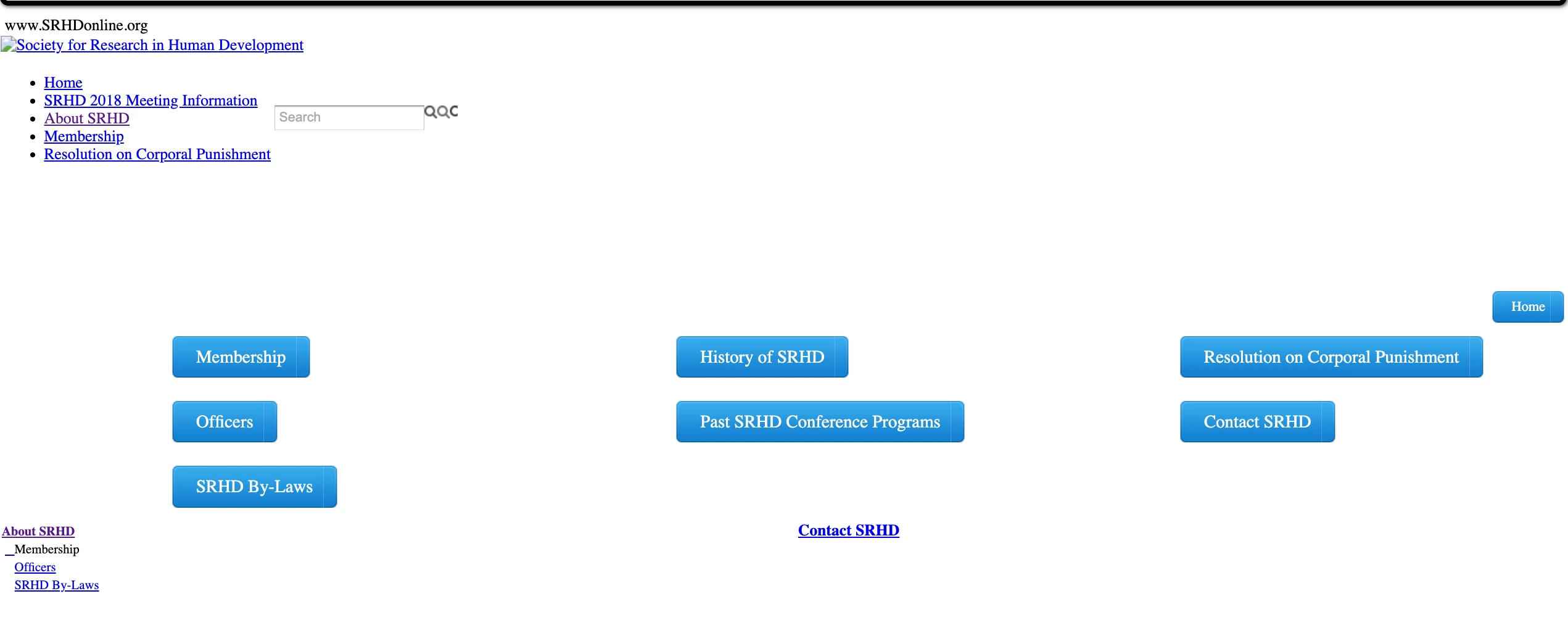 A mostly blank website with no design and limited text.